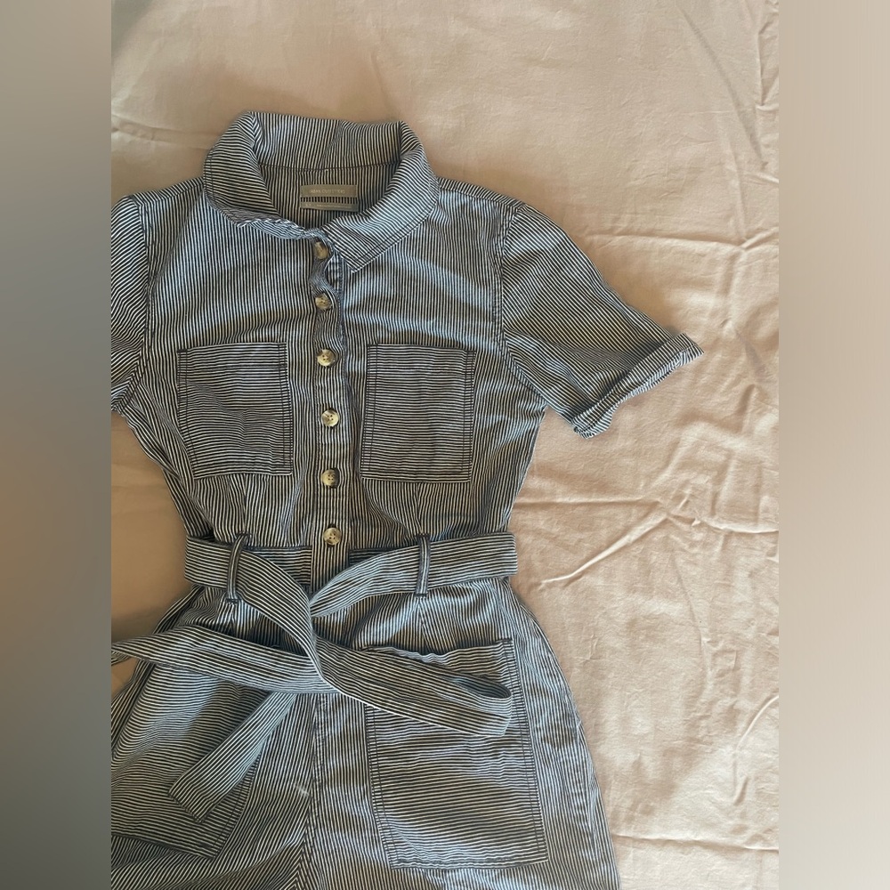 Urban Outfitters blue and white jumpsuit shorts